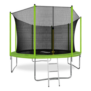 Батут ARLAND 12FT с внутренней страховочной сеткой и лестницей LIGHT GREEN