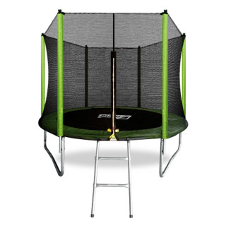Батут ARLAND 8FT с внешней страховочной сеткой и лестницей LIGHT GREEN