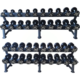 Комплект pvc +cpu fitex гантелей  2,5-50кг (20пар) со стойками %Future_395 (фото 1)