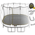 Батут SPRINGFREE квадратный S113 SHA с лестницей, корзиной для мяча и фиксаторами