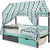 Крыша текстильная БЕЛЬМАРКО для кровати-домика SVOGEN зигзаги,графит, бирюза, серый, изображение 6
