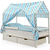 Крыша текстильная БЕЛЬМАРКО для кровати-домика SVOGEN зигзаги синий, голубой, графит, фон белый