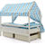 Крыша текстильная БЕЛЬМАРКО для кровати-домика SVOGEN зигзаги синий, голубой, графит, фон белый, изображение 4