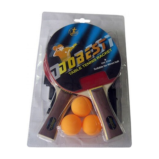 Набор для настольного тенниса DOBEST BR18 2 ракетки + 3 мяча + сетка + крепеж
