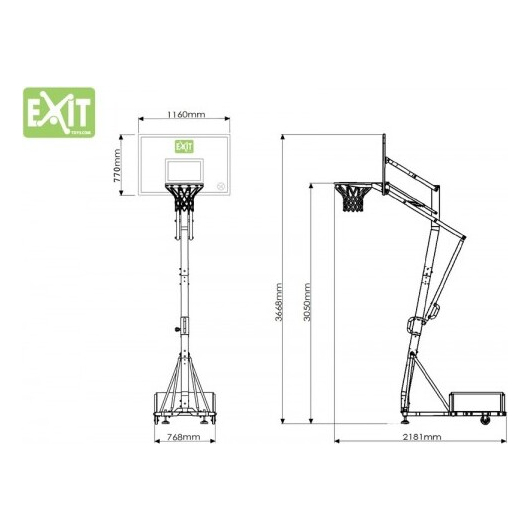 Мобильная баскетбольная стойка на передвижной стойке EXIT TOYS 80051, изображение 8