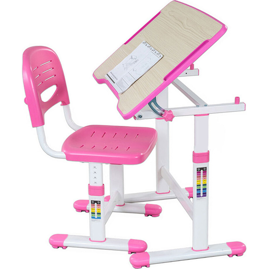 Комплект QP-PARTU 209658 Anatomica Karina Lite Wood парта + стул + светильник клен/розовый, изображение 6