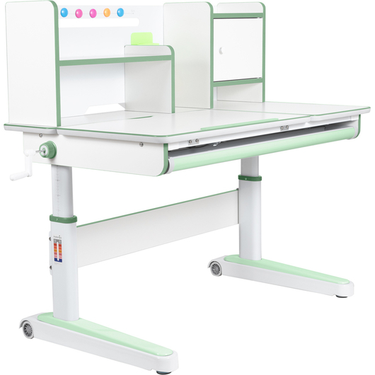 Комплект QP-PARTU 214535 Anatomica Premium Granda Plus парта + кресло + тумба + надстройка + органайзер белый/зеленый с зеленым креслом Armata, изображение 2