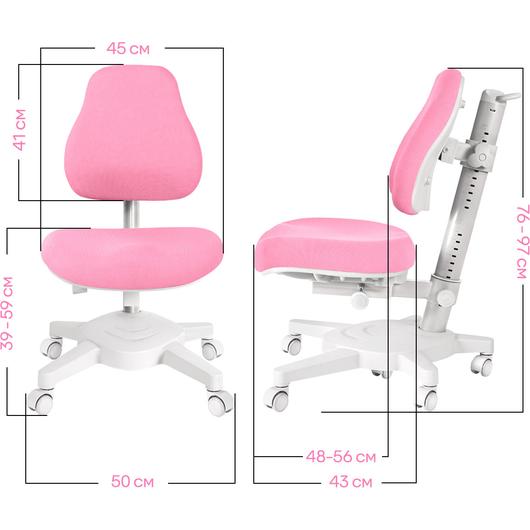 Комплект QP-PARTU 214532 Anatomica Premium Granda Plus парта + кресло + тумба + надстройка + органайзер белый/розовый с розовым креслом Armata, изображение 14