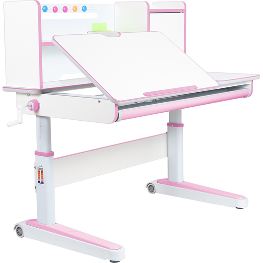 Комплект QP-PARTU 214533 Anatomica Premium Granda Plus парта + кресло + тумба + надстройка + органайзер белый/розовый со светло розовым креслом Armata, изображение 3