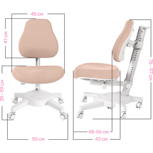 Комплект QP-PARTU 214533 Anatomica Premium Granda Plus парта + кресло + тумба + надстройка + органайзер белый/розовый со светло розовым креслом Armata, изображение 17