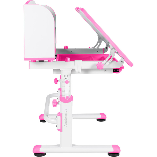 Комплект QP-PARTU 210470 Anatomica Legare парта + стул + надстройка + выдвижной ящик белый/розовый, изображение 4