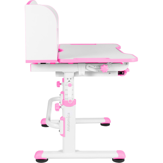 Комплект QP-PARTU 210470 Anatomica Legare парта + стул + надстройка + выдвижной ящик белый/розовый, изображение 5
