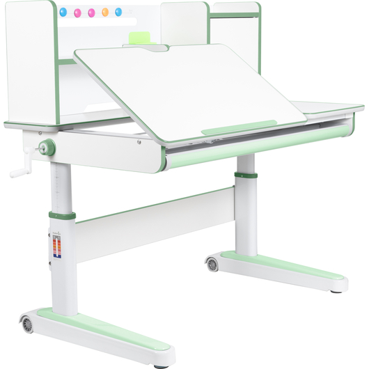 Комплект QP-PARTU 214544 Anatomica Premium Granda Plus парта + кресло + тумба + надстройка + органайзер белый/зеленый с серым креслом Armata Duos, изображение 3