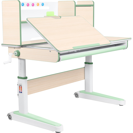 Комплект QP-PARTU 214548 Anatomica Premium Granda Plus парта + кресло + тумба + надстройка + органайзер клен/зеленый с серым креслом Armata Duos, изображение 3