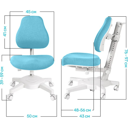 Комплект QP-PARTU 214531 Anatomica Premium Granda Plus парта + кресло + тумба + надстройка + органайзер белый/голубой со светло голубым креслом Armata, изображение 17