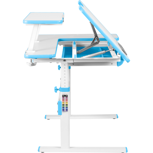 Комплект QP-PARTU 214434 Anatomica Dunga парта + кресло + надстройка + органайзер + подставка для книг белый/голубой с голубым креслом Armata, изображение 3