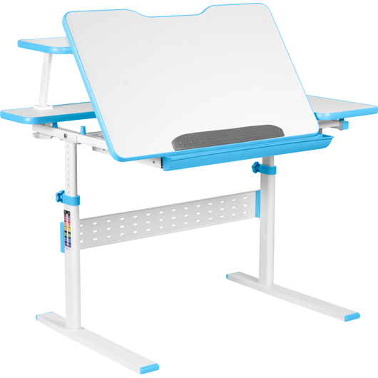 Комплект QP-PARTU 214439 Anatomica Dunga парта + кресло + надстройка + органайзер + подставка для книг белый/голубой с голубым креслом Armata Duos, изображение 4