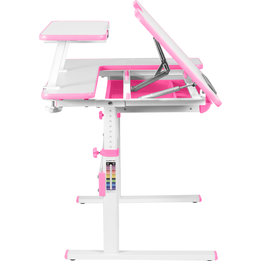 Комплект QP-PARTU 214436 Anatomica Dunga парта + кресло + надстройка + органайзер + подставка для книг белый/розовый с розовым креслом Armata, изображение 3