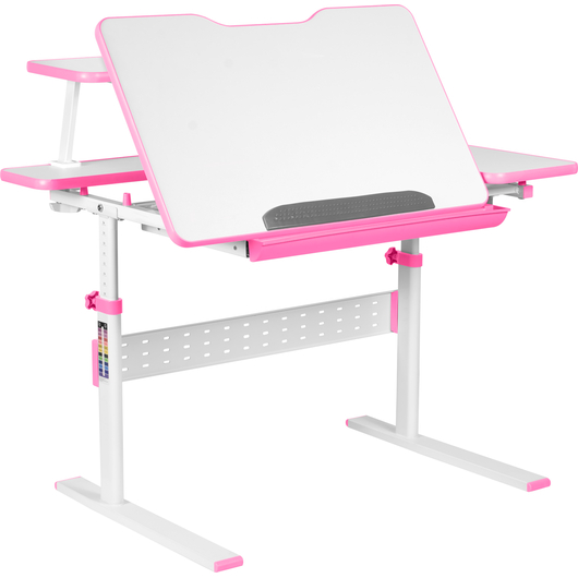 Комплект QP-PARTU 214436 Anatomica Dunga парта + кресло + надстройка + органайзер + подставка для книг белый/розовый с розовым креслом Armata, изображение 4