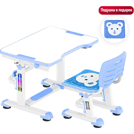 Комплект QP-PARTU 210674 Anatomica Punto Lite парта + стул белый/голубой