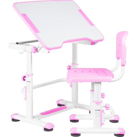 Комплект QP-PARTU 210676 Anatomica Punto Lite парта + стул белый/розовый, изображение 7
