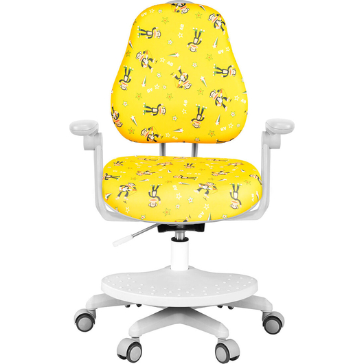Детское кресло QP-PARTU 211185 Anatomica Ragenta с подлокотниками желтый с обезьянками, изображение 2
