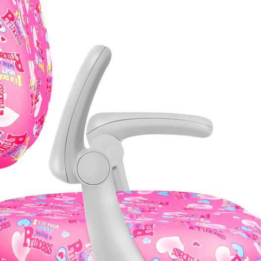 Детское кресло QP-PARTU 211182 Anatomica Ragenta с подлокотниками розовый с цветными сердечками, изображение 4