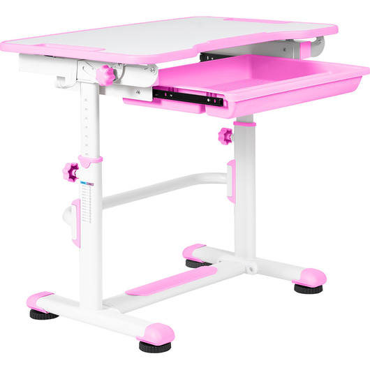 Комплект QP-PARTU 210661 Anatomica Punto парта + стул + выдвижной ящик белый/розовый, изображение 8