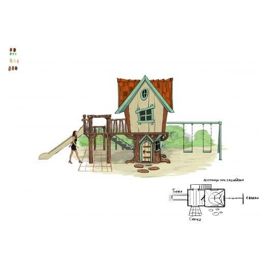 Игровая площадка индивидуального изготовления «Домик на пне», изображение 8