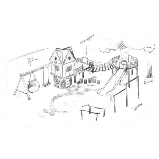 Игровая площадка индивидуального изготовления «Домик на пне», изображение 9