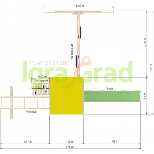Детская площадка IGRAGRAD КРАФТИК с рукоходом, изображение 5