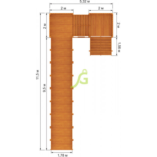 Зимняя горка IGRAGRAD SNOW FOX скат 10 м (мод 2), изображение 4