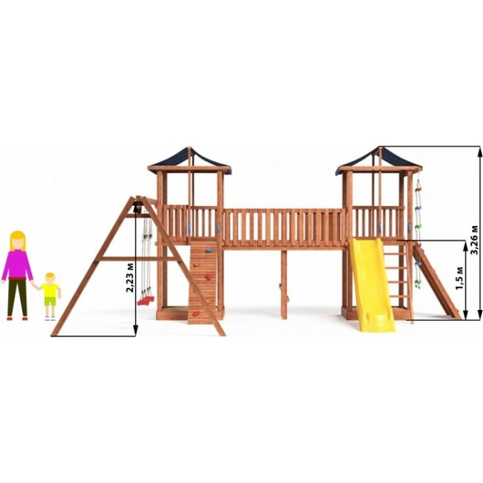 Детская площадка КАПРИЗУН Спортивный городок 7 с тентом и качелями, изображение 6