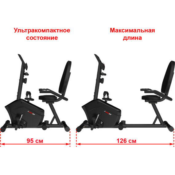 Велотренажер unixfit br-340 compact горизонтальный %Future_395 (фото 7)