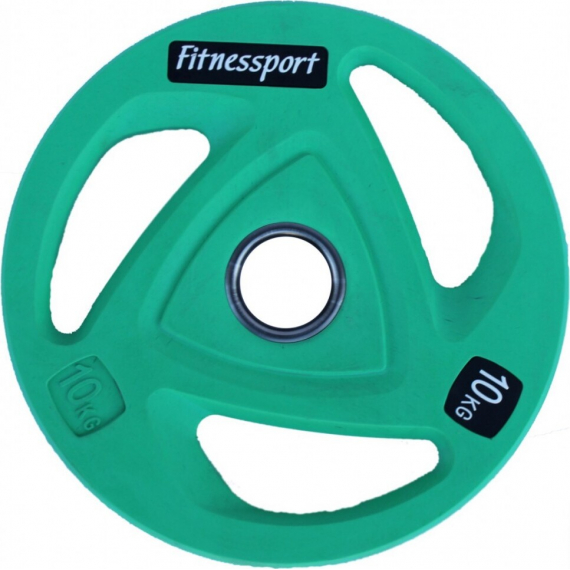 Диск олимпийский обрезиненный fitnes sport цветной 10 кг зеленый %Future_395 (фото 1)