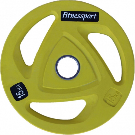 Диск олимпийский обрезиненный fitnes sport цветной 15 кг желтый %Future_395 (фото 1)