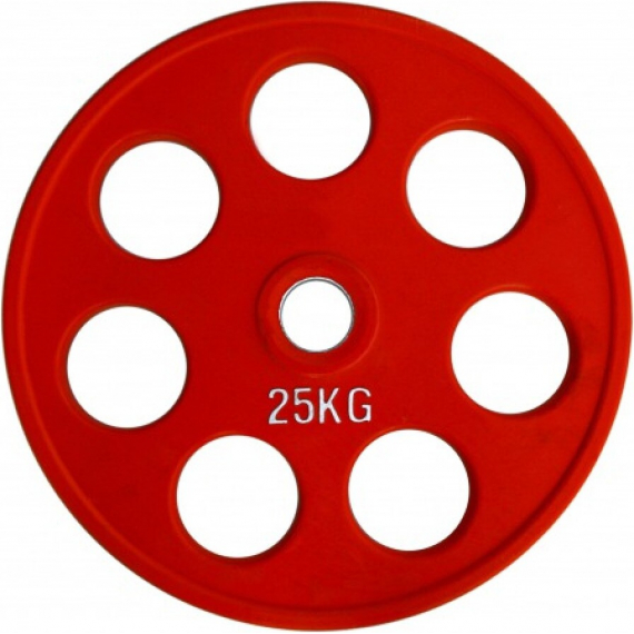 Диск олимпийский обрезиненный цветной fitnes sport 25 кг красный %Future_395 (фото 1)