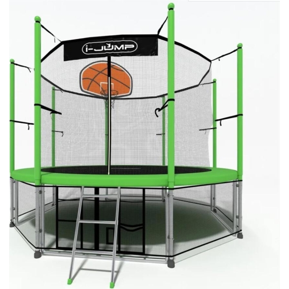 Батут i-jump classic basket 12ft blue с баскетбольным кольцом %Future_395 (фото 2)