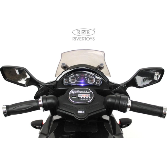 Детский электромотоцикл rivertoys e222kx-black %Future_395 (фото 6)