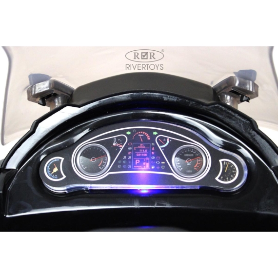 Детский электромотоцикл rivertoys e222kx-black %Future_395 (фото 9)