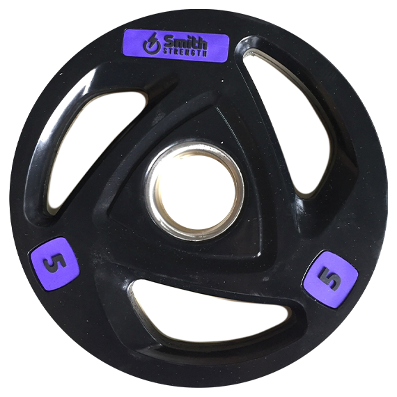 Диск для штанги smith wp085-5 c 3-м хватом, обрезиненный, 5 кг %Future_395 (фото 2)