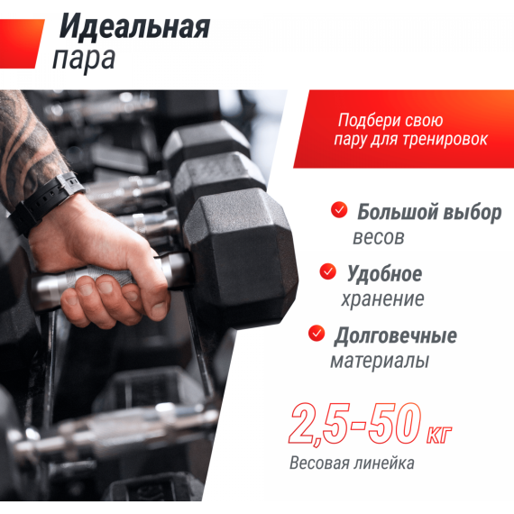 Гантель гексагональная unixfit обрезиненная 25 кг / шт. %Future_395 (фото 8)