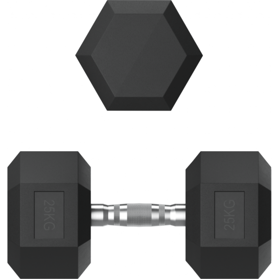 Гантель гексагональная unixfit обрезиненная 25 кг / шт. %Future_395 (фото 4)