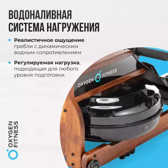Гребной тренажер oxygen fitness wood rower q1 %Future_395 (фото 3)