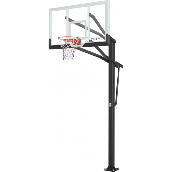 Баскетбольная стойка стационарная unix line b-stand-tg pro 72x42 r45 h230-305 см %Future_395 (фото 1)