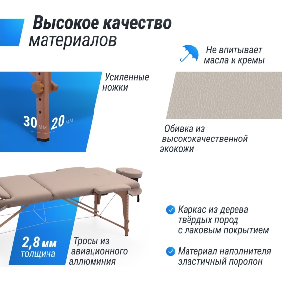 Массажный стол unix serenity 3 section grey %Future_395 (фото 8)