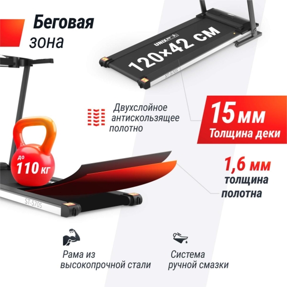 Беговая дорожка unix fit st-570s %Future_395 (фото 12)