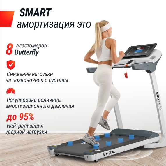 Беговая дорожка unix fit mx-580a white %Future_395 (фото 5)