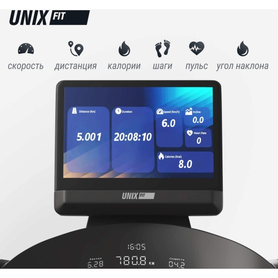 Беговая дорожка unix fit t-1350 pro (25" tft) %Future_395 (фото 8)