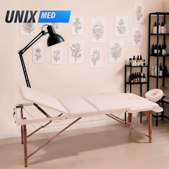 Массажный стол unix standard 3 section beige %Future_395 (фото 4)